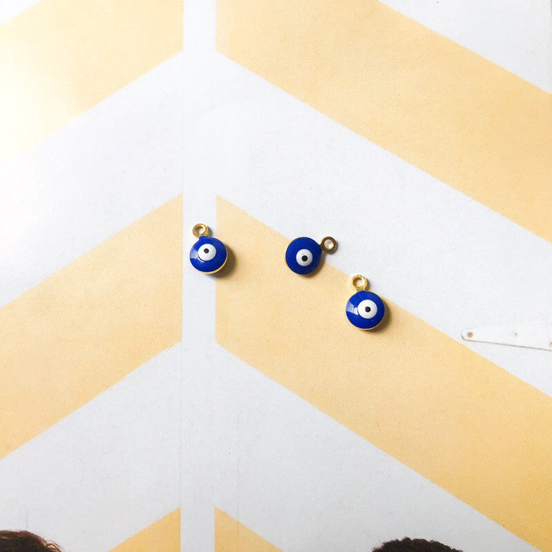 Evil eye in enamels pendant 1 pc - Stainless steel