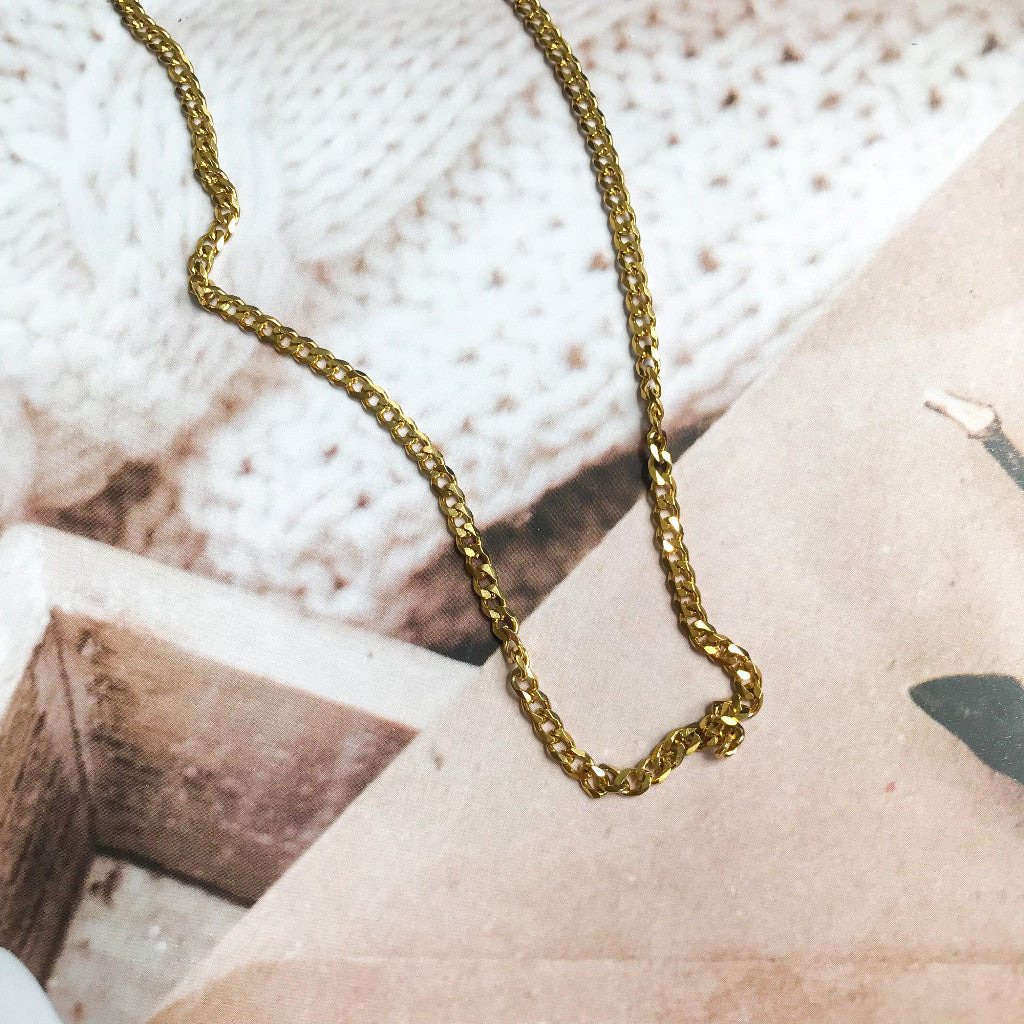 [Ready Necklace] GOLD colour Stainless steel tarnish free necklace 1pc