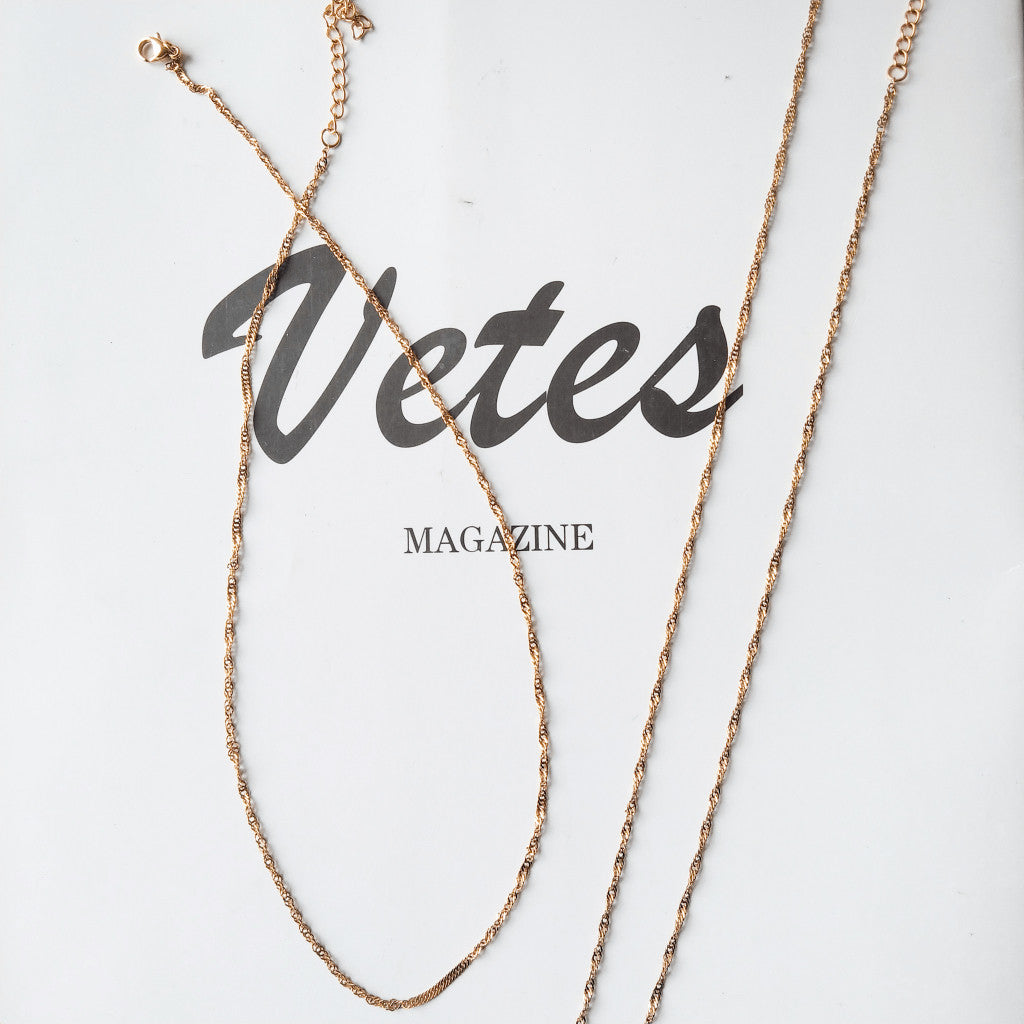 [Ready Necklace] GOLD colour Stainless steel tarnish free necklace 1pc