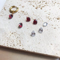 Crystal pendant 1 pc love droplet rectangle pendant - White topaz Peridot red garnet black agate gemstones jewellery