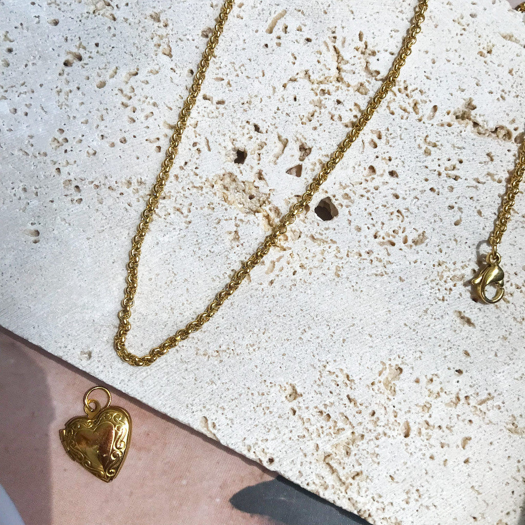 [Ready Necklace] GOLD colour Stainless steel tarnish free necklace 1pc