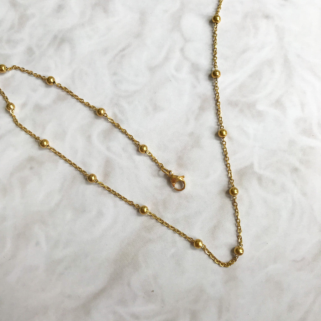 [Ready Necklace] GOLD colour Stainless steel tarnish free necklace 1pc