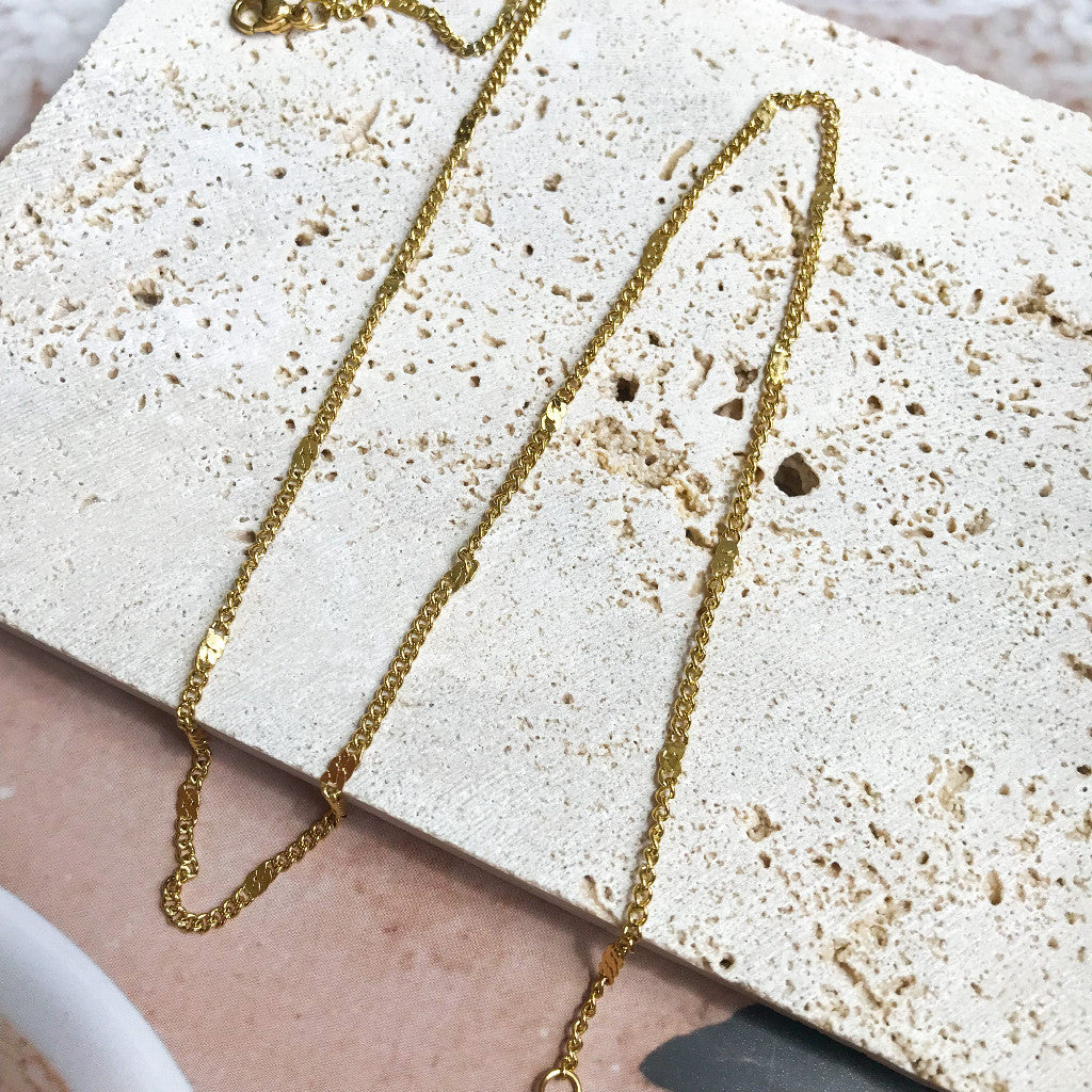 [Ready Necklace] GOLD colour Stainless steel tarnish free necklace 1pc