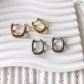Rectangle square huggies 3mm and 4mm thickness 1 Pair - stainless steel