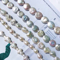 [1 strand] Freshwater Pearl for diy jewellery making/ Rounded coin pearl cross pearl Irregular pearls
