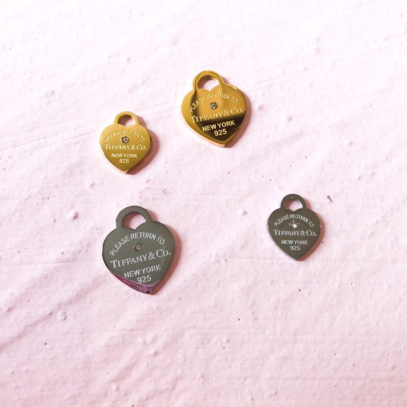Love locket pendant stainless steel with zirconia stone/ gold love locket lock pendant with diamond
