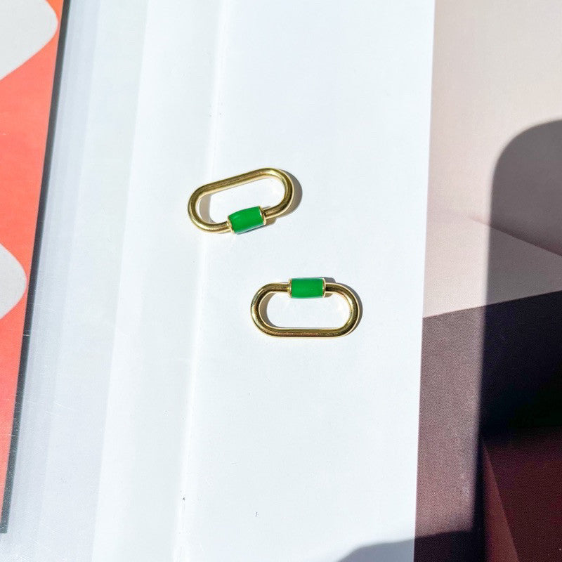 Stainless steel Rectangular pendant colourful charm for jewellery accessories/ gold pendant lock pendant