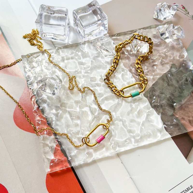 Stainless steel Rectangular pendant colourful charm for jewellery accessories/ gold pendant lock pendant