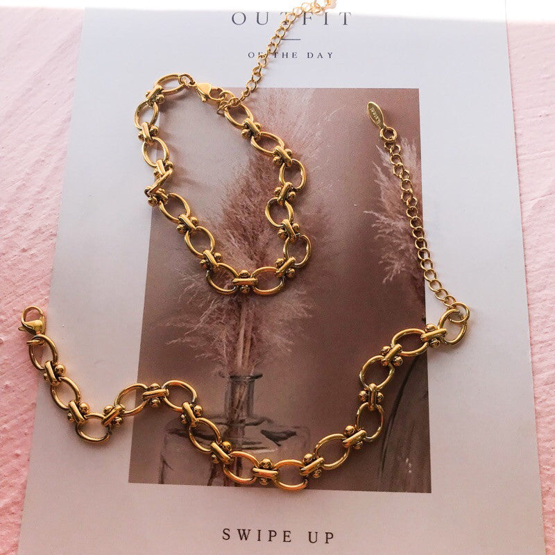 Gold Bangle in Stainless steel material/ Bracelet jewellery for lady accessories fashion necklace earrings