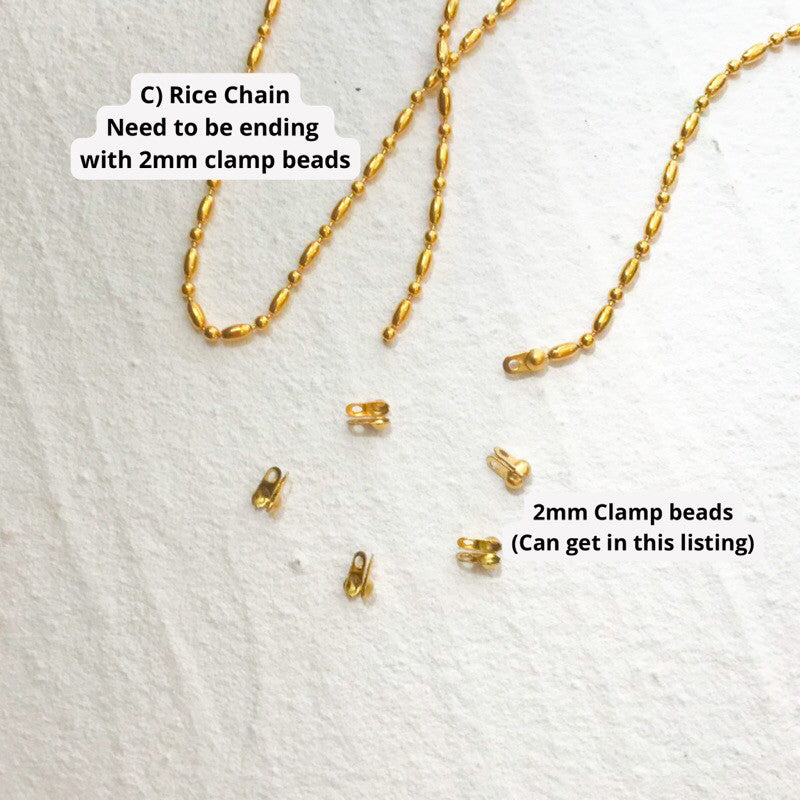 DIY chain: Stainless Steel Rice Beads/Rope/ Mariner Chain 1meter