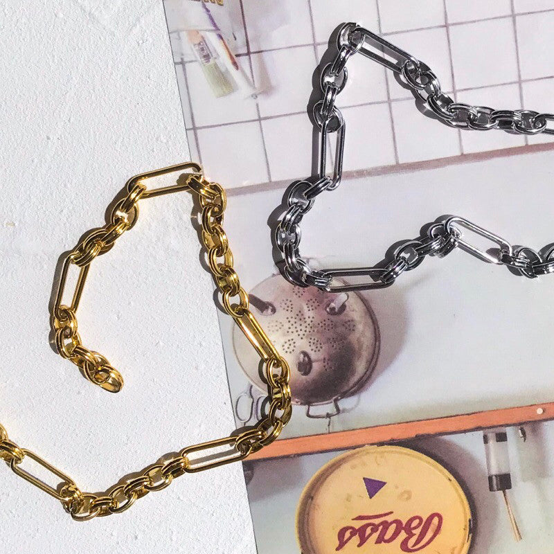 DIY Chain: Stainless steel bulky chain CD link Oval link chain 50cm