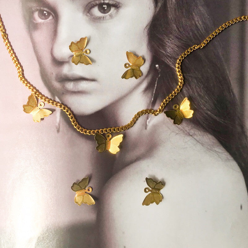 Butterfly ribbon pendant - Stainless steel