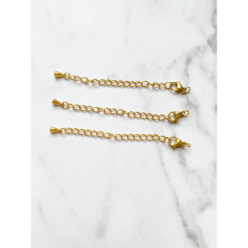 Extender & Lobster Clasp 3 sets / Gold Extension Stainless steel