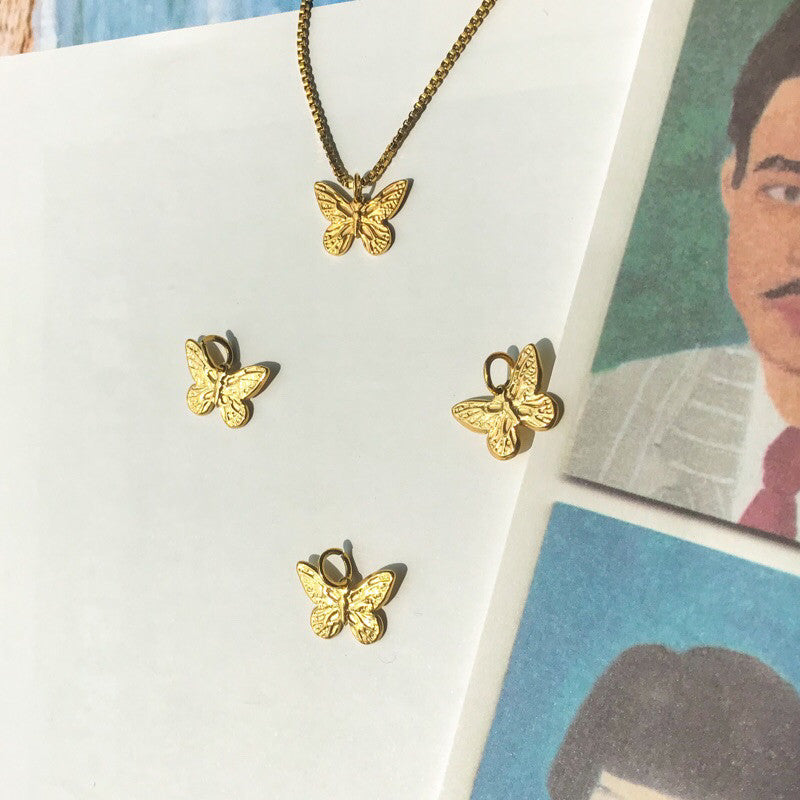Butterfly ribbon pendant - Stainless steel