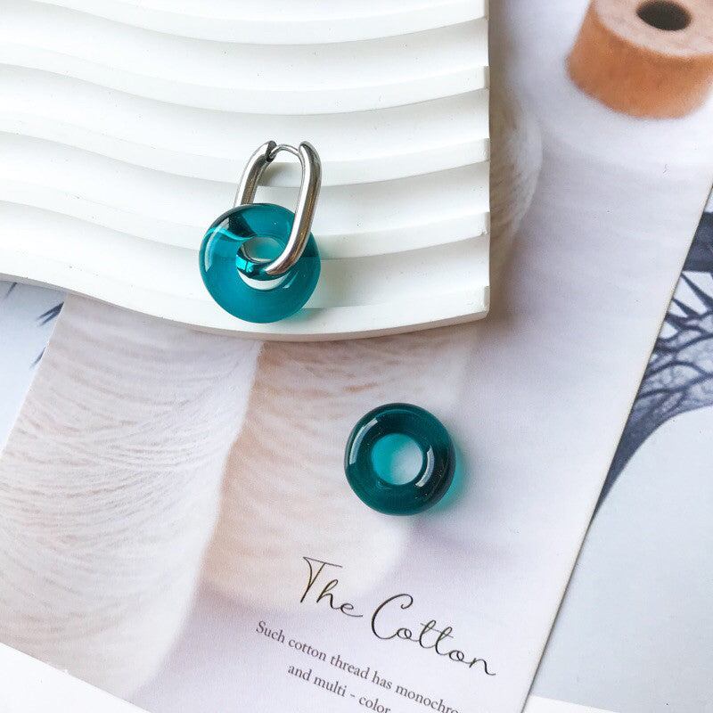 Colourful Glazed Glass pendant for earrings 1 pc