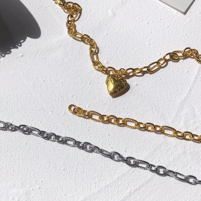 DIY Chain: Stainless steel bulky chain CD link Oval link chain 50cm