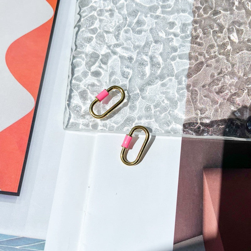 Stainless steel Rectangular pendant colourful charm for jewellery accessories/ gold pendant lock pendant