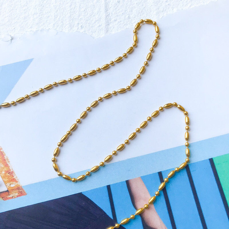 DIY chain: Stainless Steel Rice Beads/Rope/ Mariner Chain 1meter