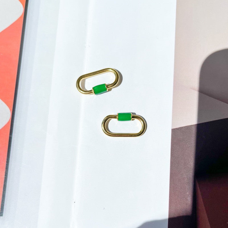 Stainless steel Rectangular pendant colourful charm for jewellery accessories/ gold pendant lock pendant