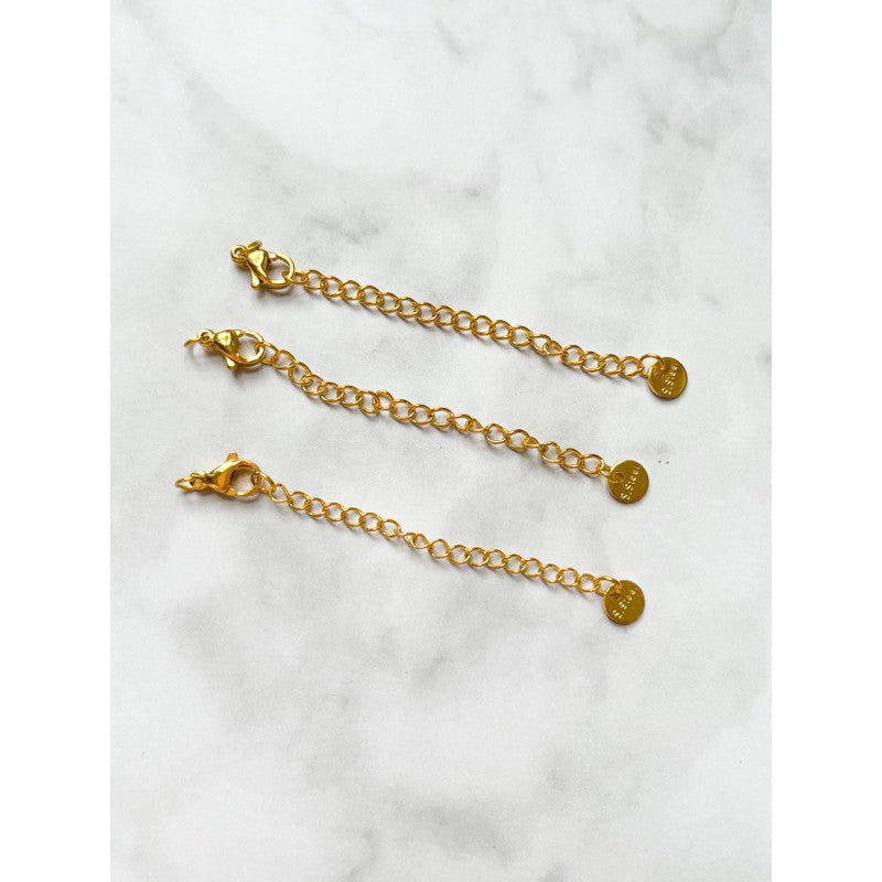 Extender & Lobster Clasp 3 sets / Gold Extension Stainless steel