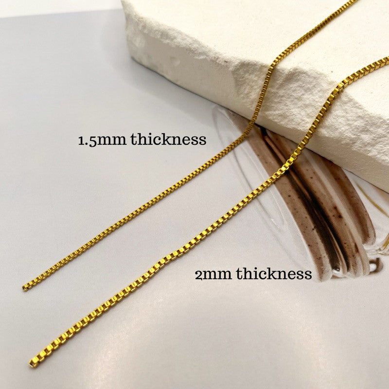 Stainless steel square boxchain 1 meter for diy jewellery handmade necklace bracelet gold chain