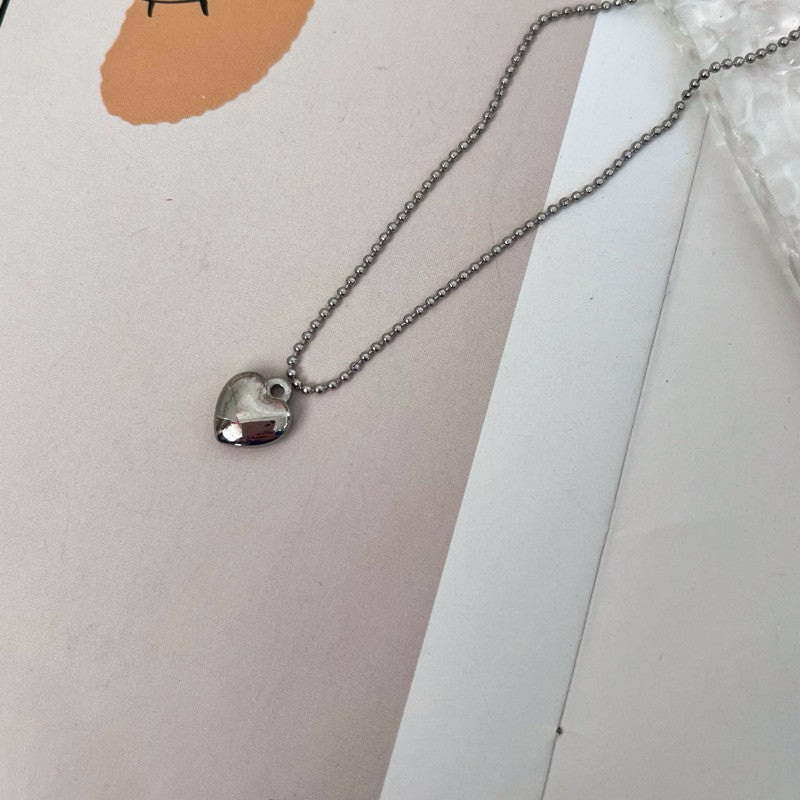 [Ready Necklace] Steel colour stainless steel tarnish free necklace 1 pc