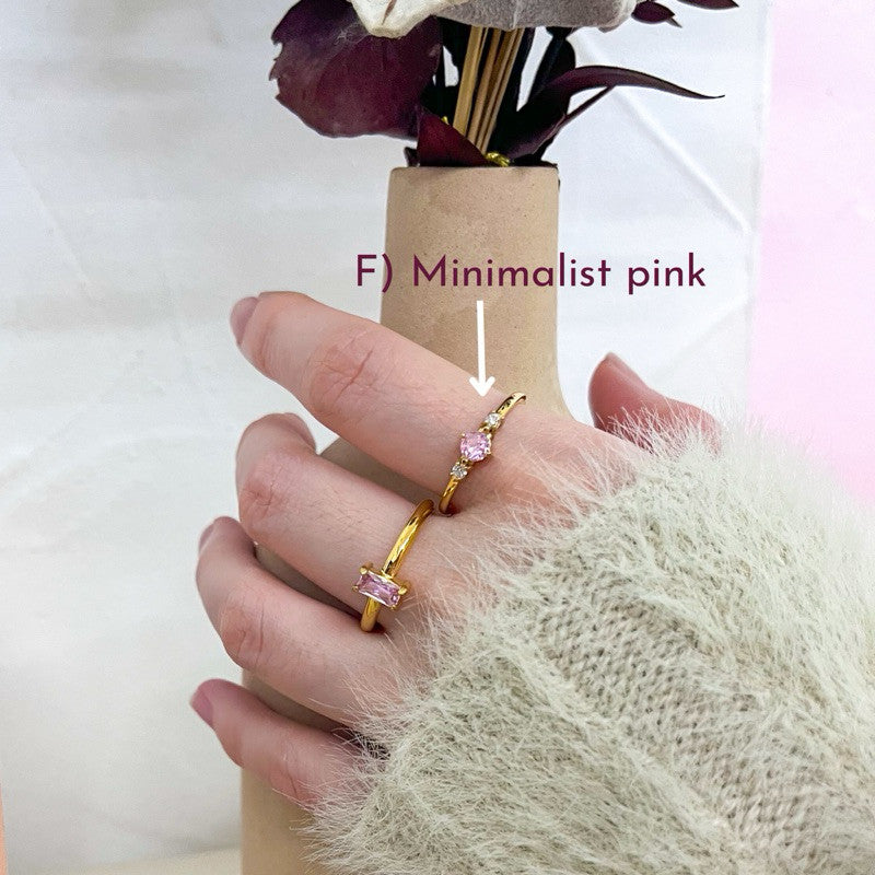 [Pink theme] Stainless steel pink love ring 1 pc/ Water friendly jewellery accessories ladies ring cincin love ring