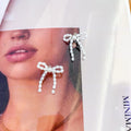 Ribbon earrings 1 pair/ Jewellery earrings lady accessorise/ gold earrings silver earrings