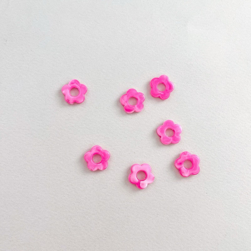 Arcylic flower pendant beads 10pcs per pack/ Colourful flower for diy jewellery
