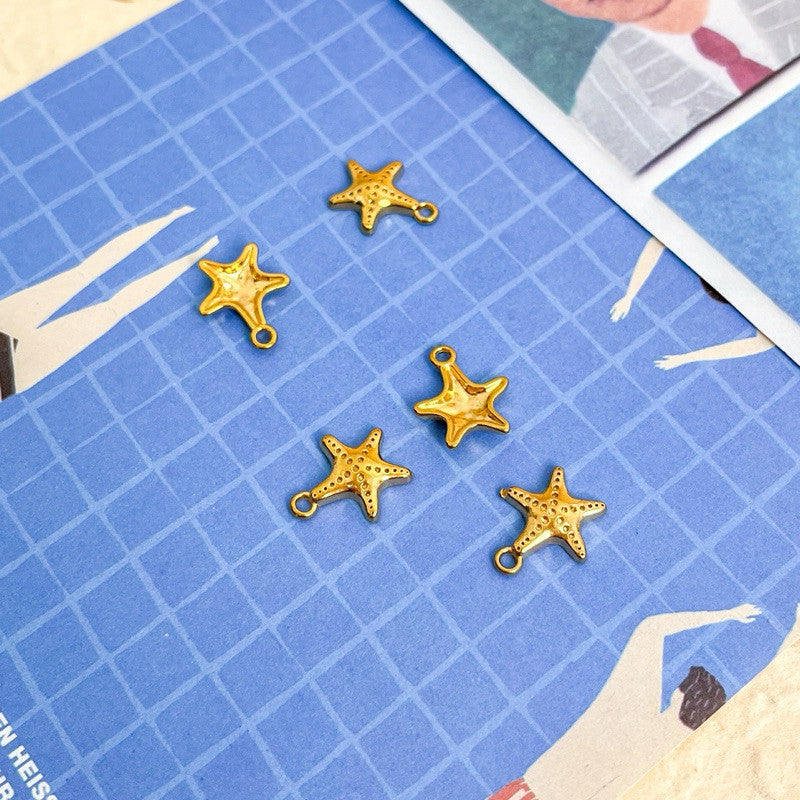 Stainless steel Beach themed sea pendant 1 pc/gold jewellery pendant diy fish lobster shell starfish pendant necklace