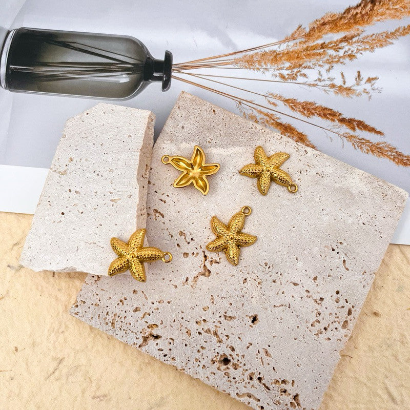 Stainless steel sea beach pendant/ gold starfish shell mermaid tail seahorse pendant for jewellery diy necklace bracelet