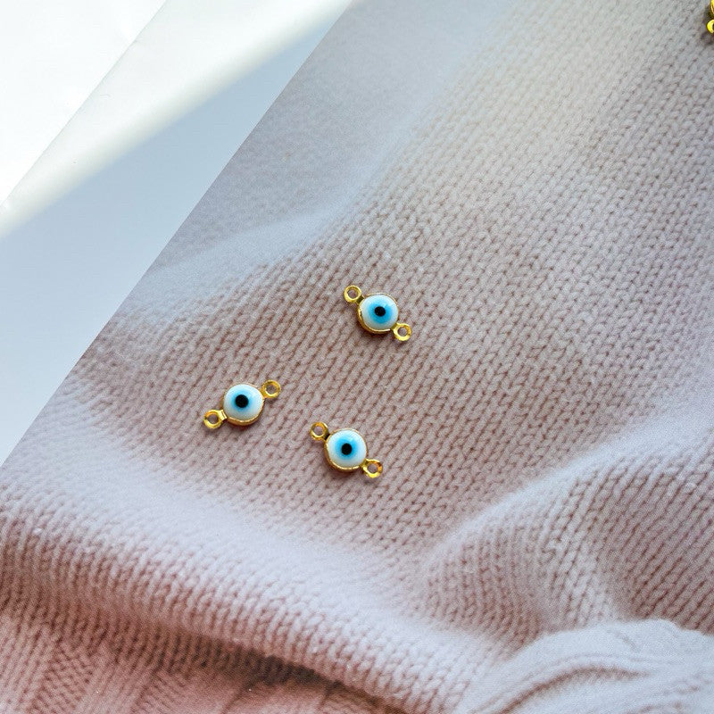 Evil eye double hook stainless steel pendant/ diy accessories for bracelet necklace earrings jewellery