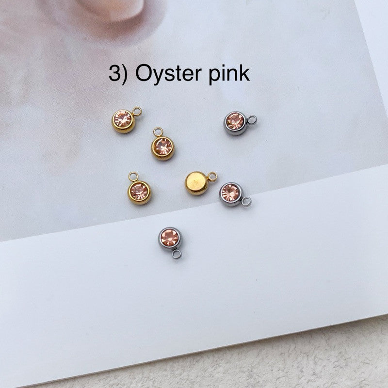 Stainless steel birthstone zirconia pendant 1 pc