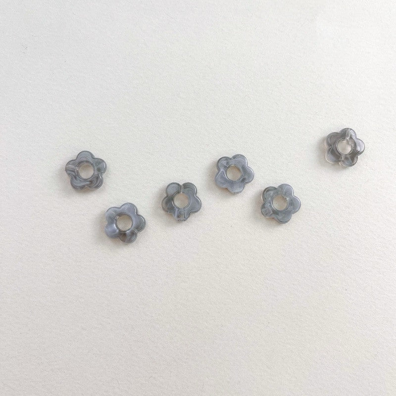 Arcylic flower pendant beads 10pcs per pack/ Colourful flower for diy jewellery