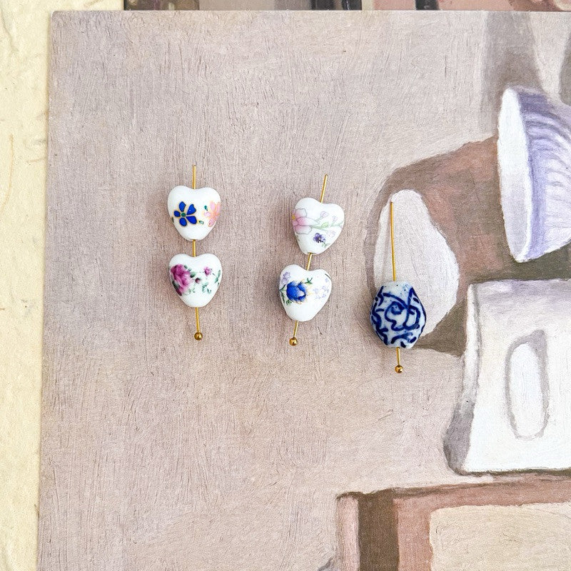 Porcelain love pendant/ porcelain teapot and cup pendant/ diy jewellery necklace pendant