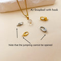 Snapbail with hook/ Round stacker clasp/ Rectangle clasp ending - stainless steel