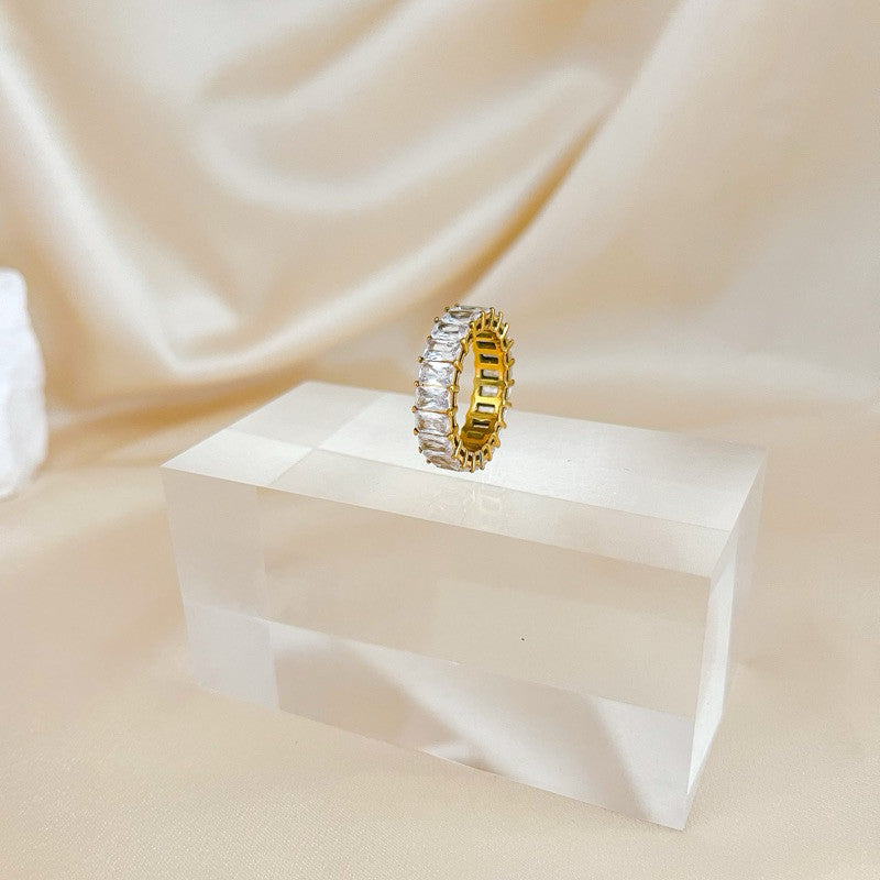 [Premium quality] Bulky thick ring - Stainless Steel with Zirconia stone