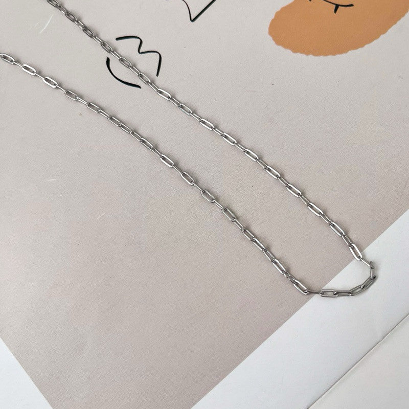[Ready Necklace] Steel colour stainless steel tarnish free necklace 1 pc