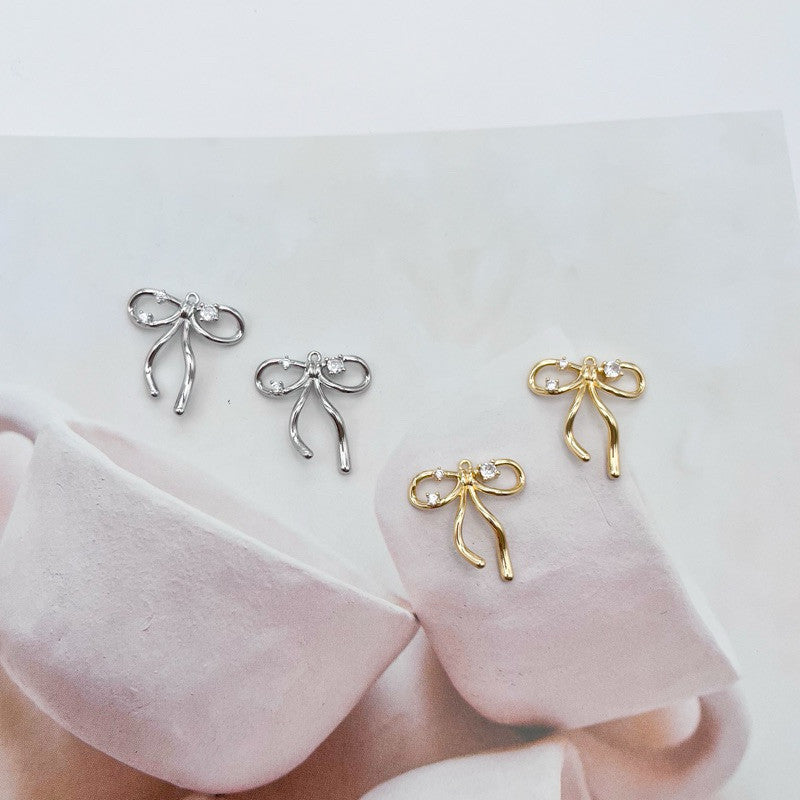 14k gold colour ribbon pendant/ diy jewellery accessories for necklace bracelets