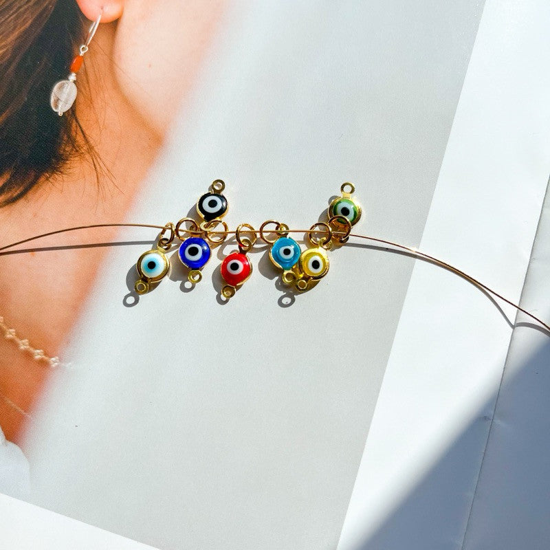 Evil eye double hook stainless steel pendant/ diy accessories for bracelet necklace earrings jewellery