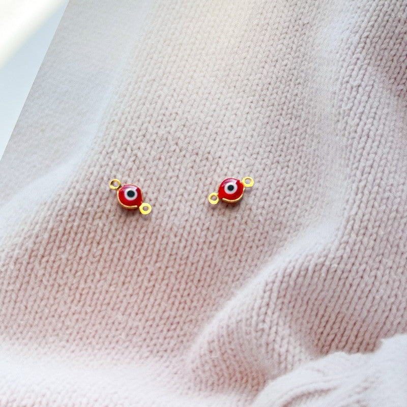 Evil eye double hook stainless steel pendant/ diy accessories for bracelet necklace earrings jewellery