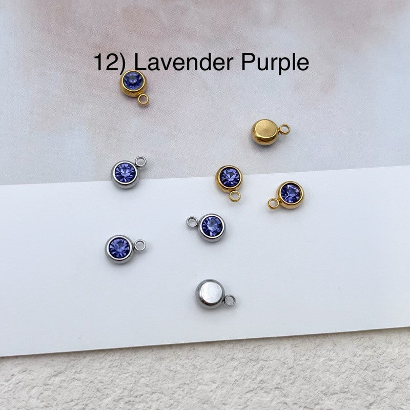 Stainless steel birthstone zirconia pendant 1 pc