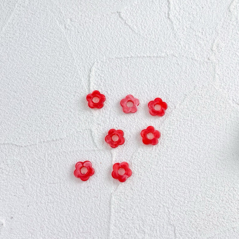 Arcylic flower pendant beads 10pcs per pack/ Colourful flower for diy jewellery