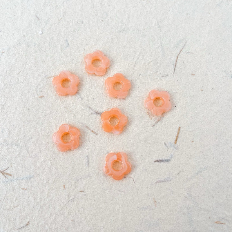 Arcylic flower pendant beads 10pcs per pack/ Colourful flower for diy jewellery