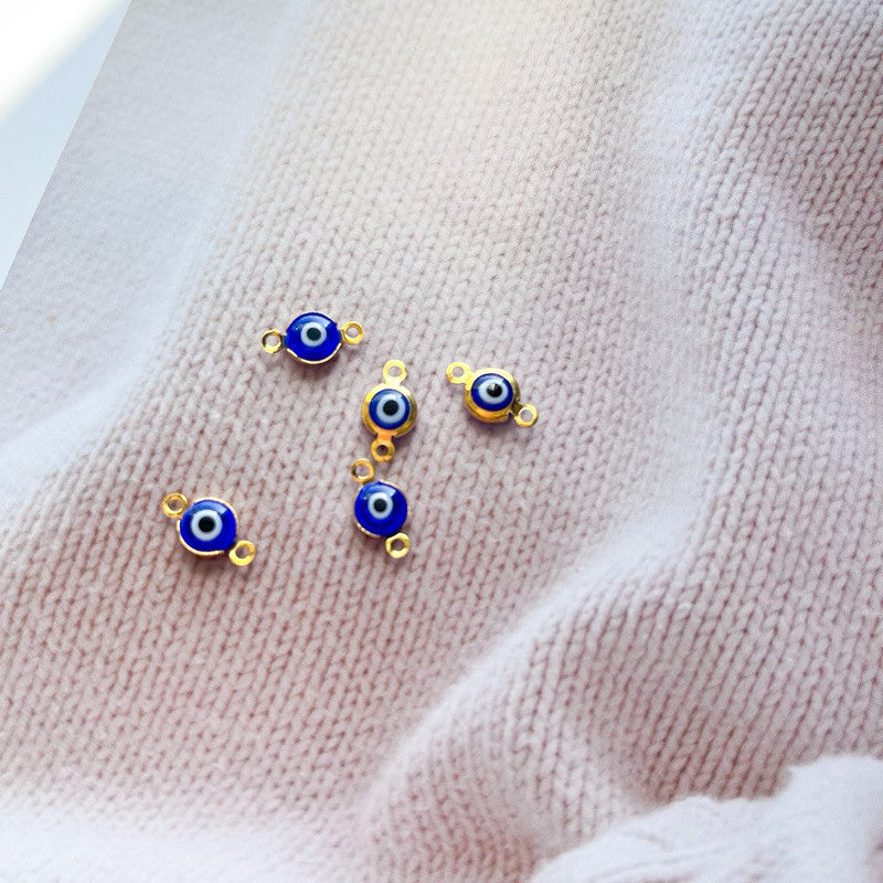 Evil eye double hook stainless steel pendant/ diy accessories for bracelet necklace earrings jewellery