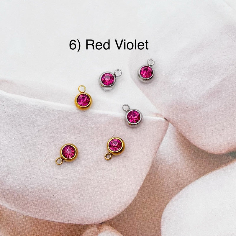 Stainless steel birthstone zirconia pendant 1 pc