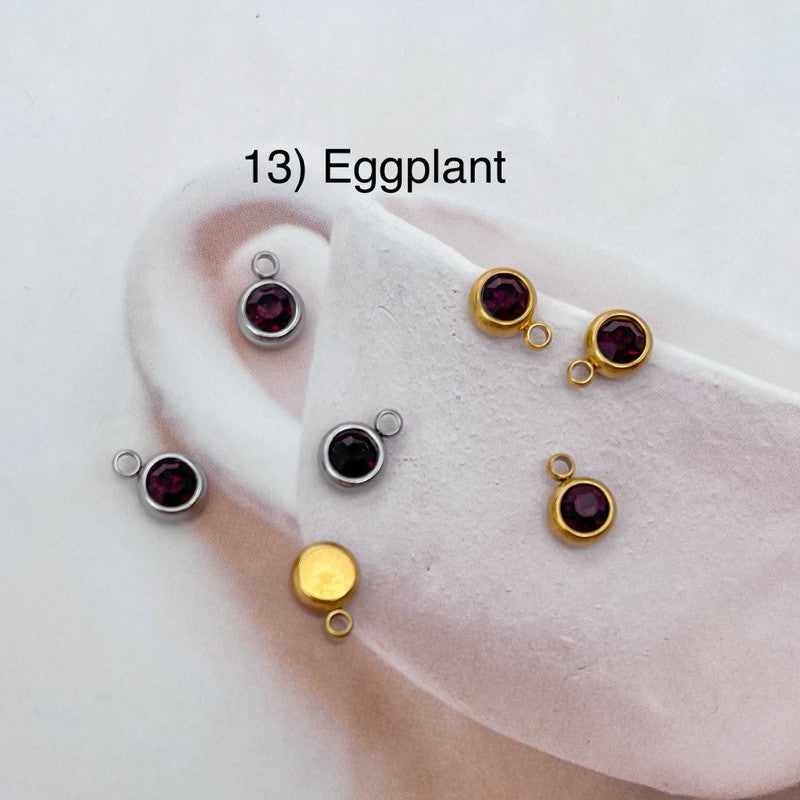 Stainless steel birthstone zirconia pendant 1 pc