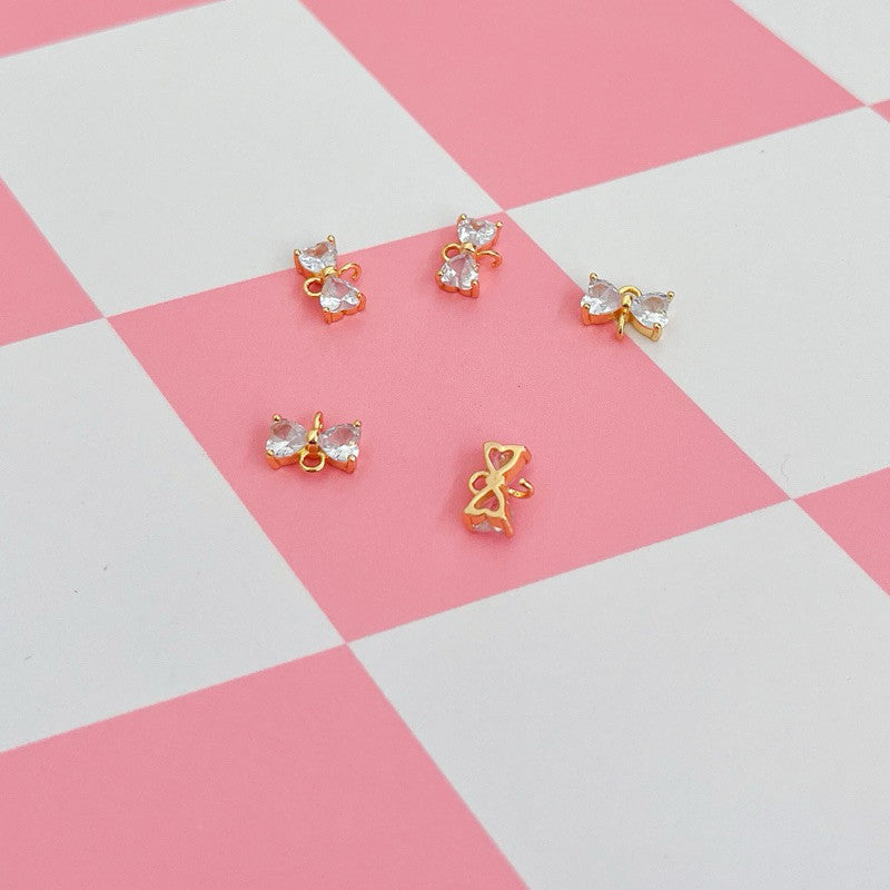 14k gold ribbon bow pendant - real gold plating