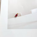 Stainless steel Rectangle zirconia pendant Birthstone 1 pc