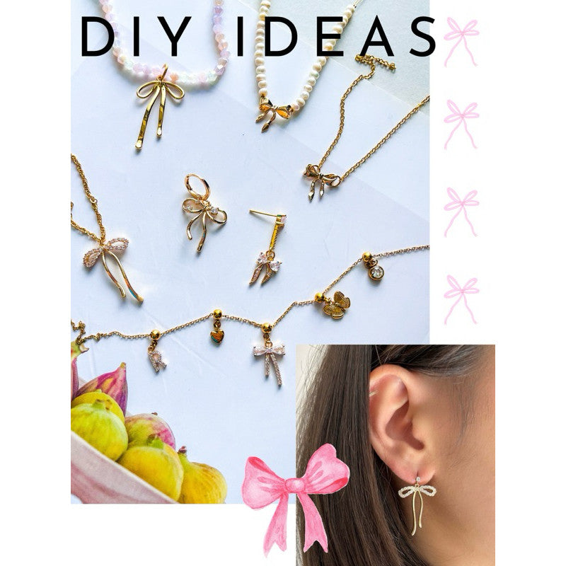 14k gold colour ribbon pendant/ diy jewellery accessories for necklace bracelets